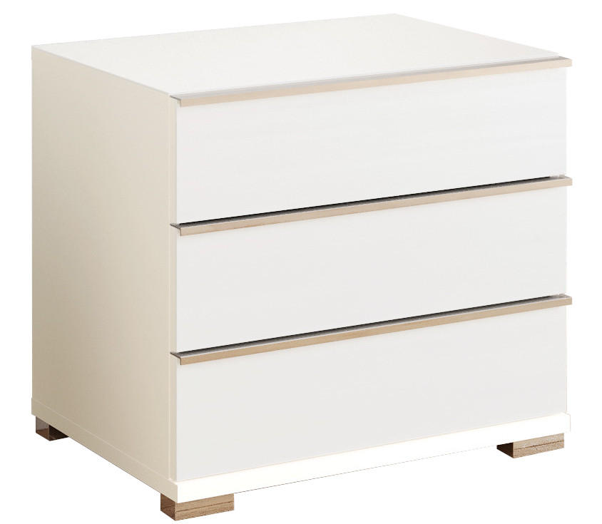 NACHTSCHRANK 60/53/42 cm  - Chromfarben/Weiß, Design, Glas/Holzwerkstoff (60/53/42cm) - Musterring