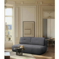 SCHLAFSOFA Struktur Blau  - Blau/Schwarz, Design, Textil (208/92/104cm) - MID.YOU