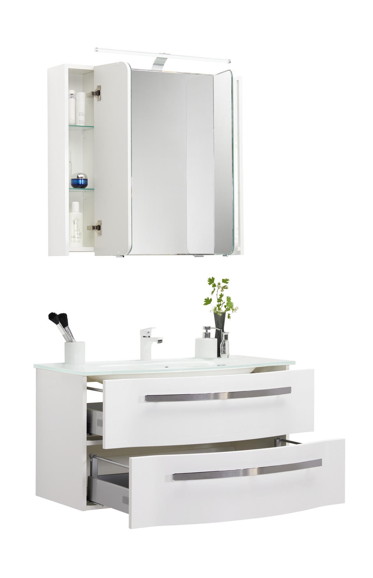 BADRUM 92 cm  - vit, Design, trämaterial/glas (92cm) - Sadena