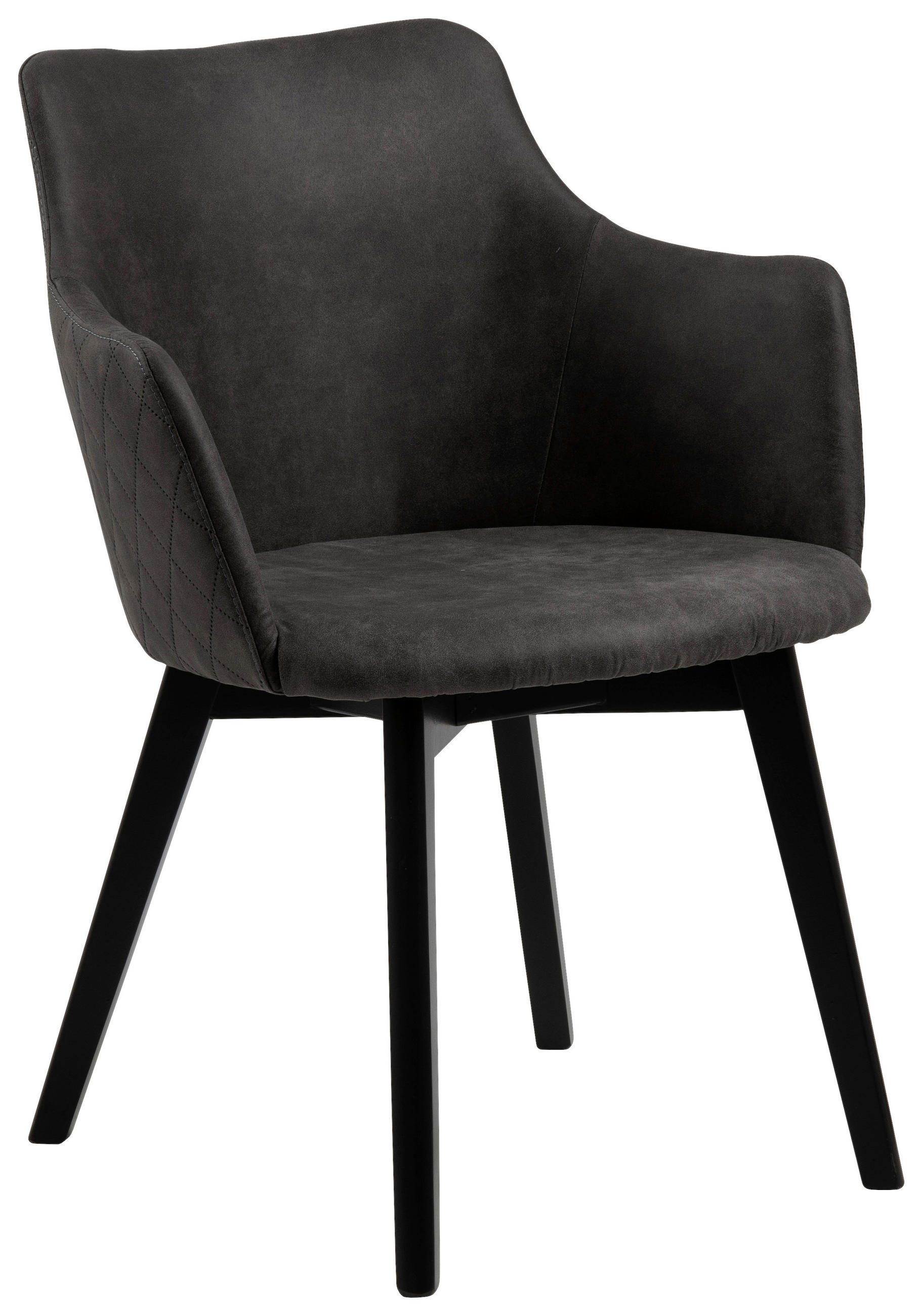 SESSEL Webstoff, Flachgewebe Anthrazit, Schwarz    - Anthrazit/Schwarz, KONVENTIONELL, Holz/Textil (62/80/59cm) - Livetastic
