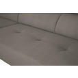 ECKSOFA Graubraun Feincord  - Graubraun/Schwarz, Design, Textil/Metall (205/280cm) - Xora