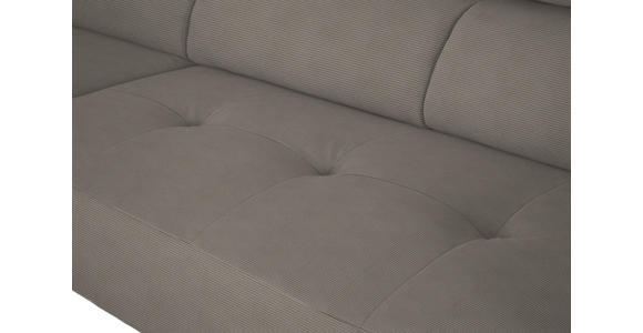ECKSOFA Graubraun Feincord - Graubraun/Schwarz, Design, Textil/Metall (205/280cm) - Xora