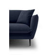 ECKSOFA  in Webstoff Dunkelblau  196/304 cm  - Schwarz/Dunkelblau, KONVENTIONELL, Textil/Metall (196/304cm) - Hom`in