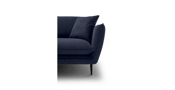 ECKSOFA  in Webstoff Dunkelblau  196/304 cm  - Schwarz/Dunkelblau, KONVENTIONELL, Textil/Metall (196/304cm) - Hom`in