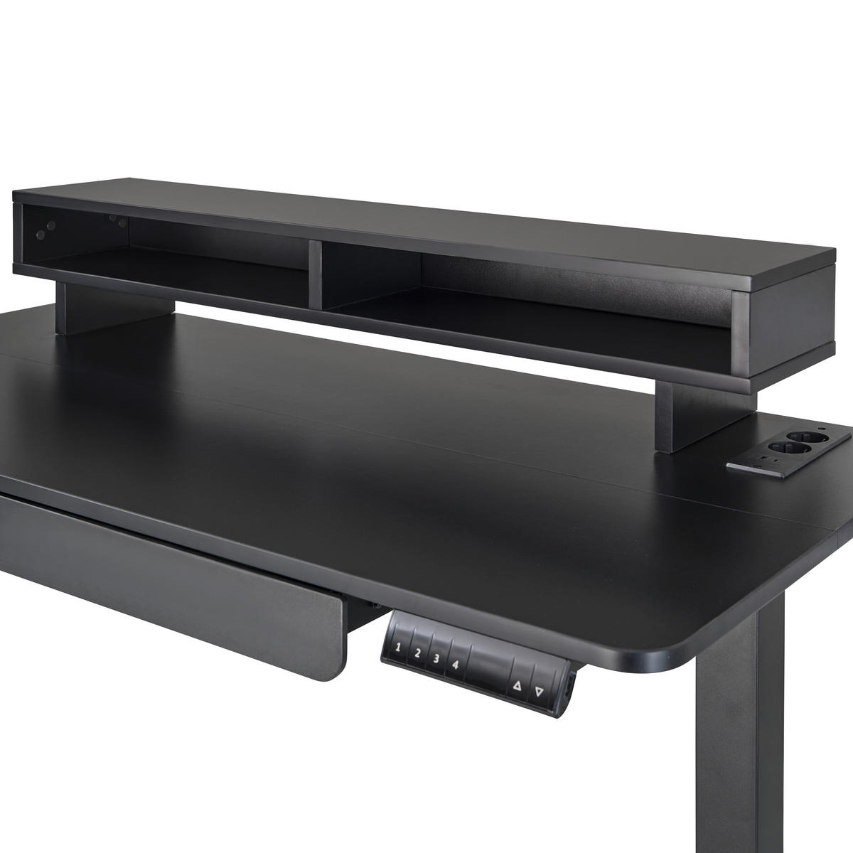 GAMING-TISCH Schwarz  - Schwarz, Modern, Holzwerkstoff/Kunststoff (120/75/120/60cm) - MID.YOU