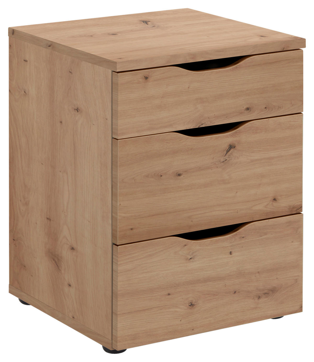 NOČNÍ STOLEK, dub artisan, 40/55/38 cm - černá/dub artisan, Konvenční, kompozitní dřevo/plast (40/55/38cm) - Carryhome