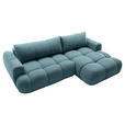 ECKSOFA Türkis Struktur  - Türkis/Schwarz, KONVENTIONELL, Kunststoff/Textil (272/172cm) - Carryhome