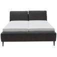 POLSTERBETT Anthrazit 180/200 cm  - Anthrazit/Schwarz, Design, Textil/Metall (180/200cm) - Johann Jakob