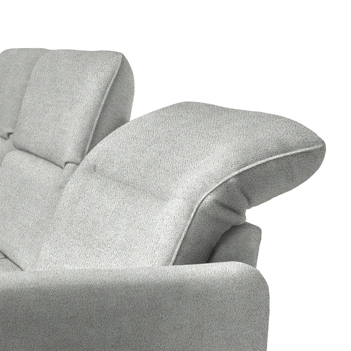 ECKSOFA Hellgrau Flachgewebe  - Hellgrau/Schwarz, KONVENTIONELL, Textil/Metall (190/254cm) - Livetastic