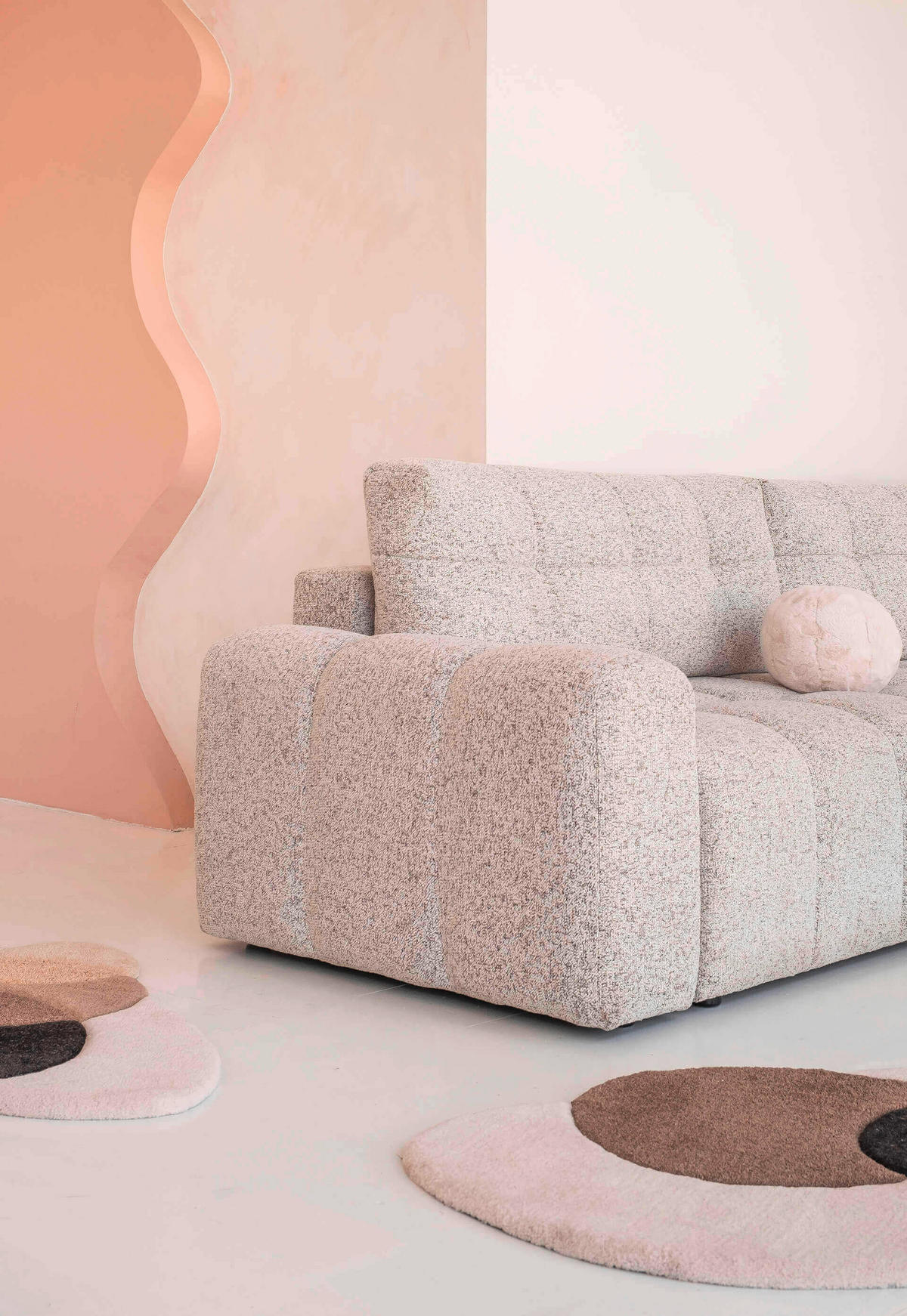 WOHNLANDSCHAFT in Taupe  - Taupe/Schwarz, Design, Kunststoff/Textil (184/333/213cm) - MID.YOU