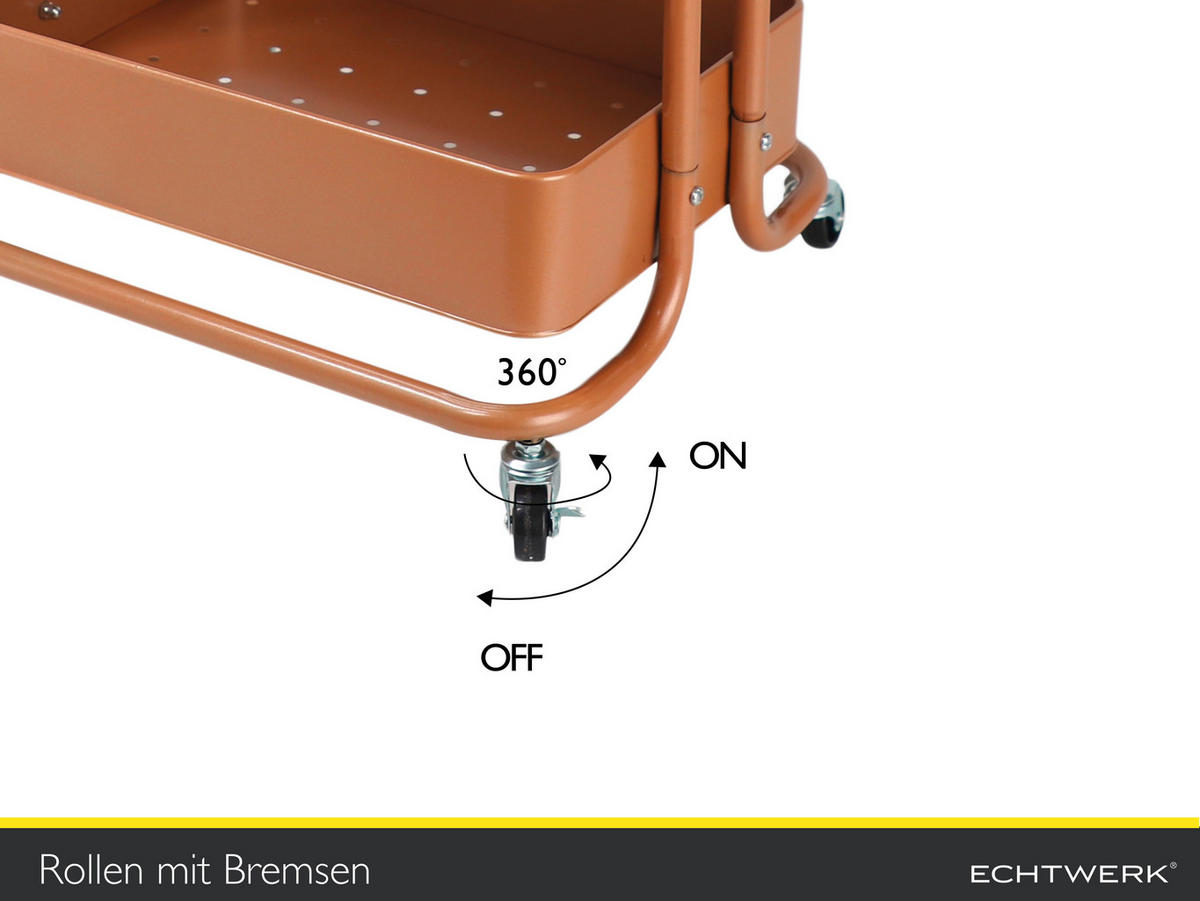 SERVIERWAGEN in Kupferfarben  - Kupferfarben, Basics, Metall (43/32/86cm) - Echtwerk
