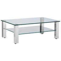 COUCHTISCH in Metall, Glas 110/70/42,5 cm  - Grau, Design, Glas/Kunststoff (110/70/42,5cm)