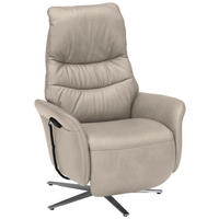 RELAXSESSEL in Leder Creme  - Edelstahlfarben/Creme, Design, Leder/Metall (78/117/89cm) - Himolla Komfortklass