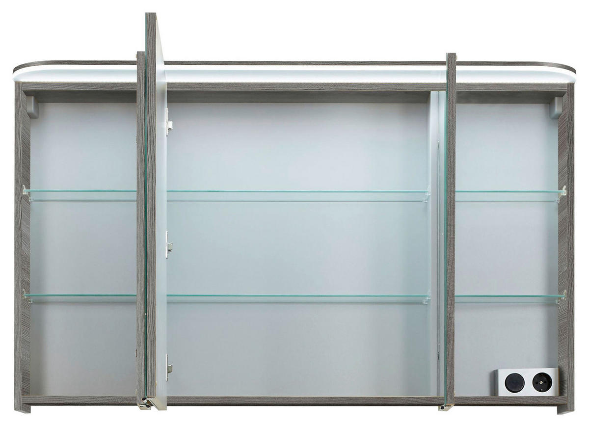 SPIEGELSCHRANK 120/72,3/17 cm  - Chromfarben/Graphitfarben, KONVENTIONELL, Glas/Holzwerkstoff (120/72,3/17cm) - Pelipal