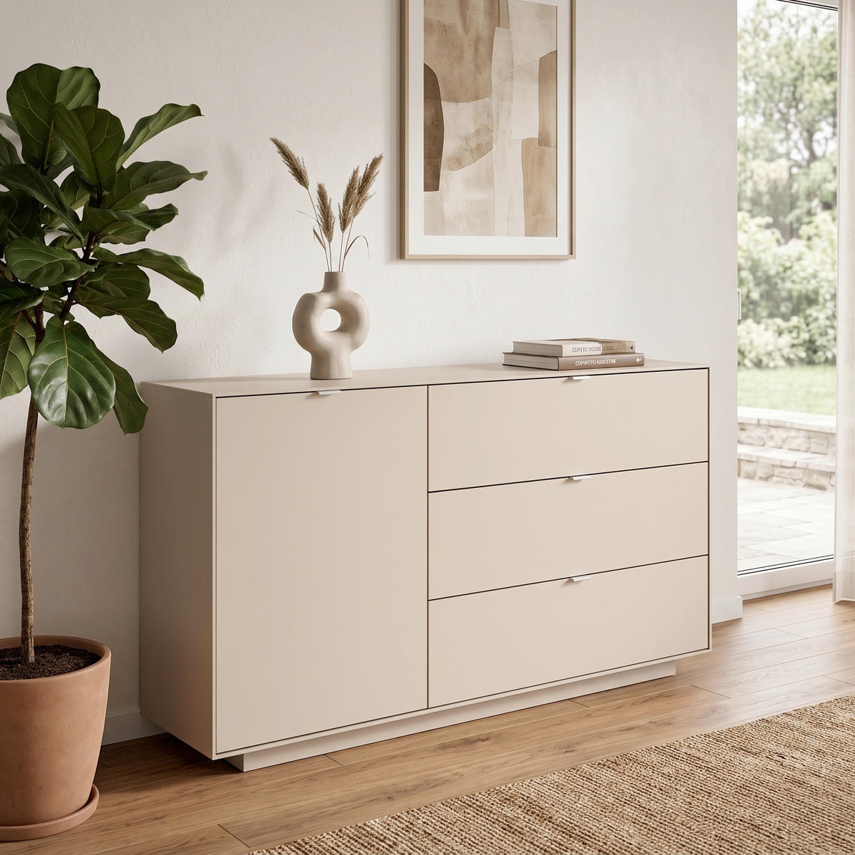SIDEBOARD Sivas 160/90/37,5 cm  - Sandfarben, Design, Holzwerkstoff/Kunststoff (160/90/37,5cm) - MID.YOU