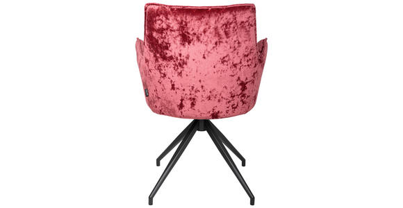 ARMLEHNSTUHL  Stoffauswahl, Sitzfläche 360° drehbar, automatische Rückholfunktion Samt  - Beere/Schwarz, Design, Textil/Metall (59/89,5/63cm) - Novel