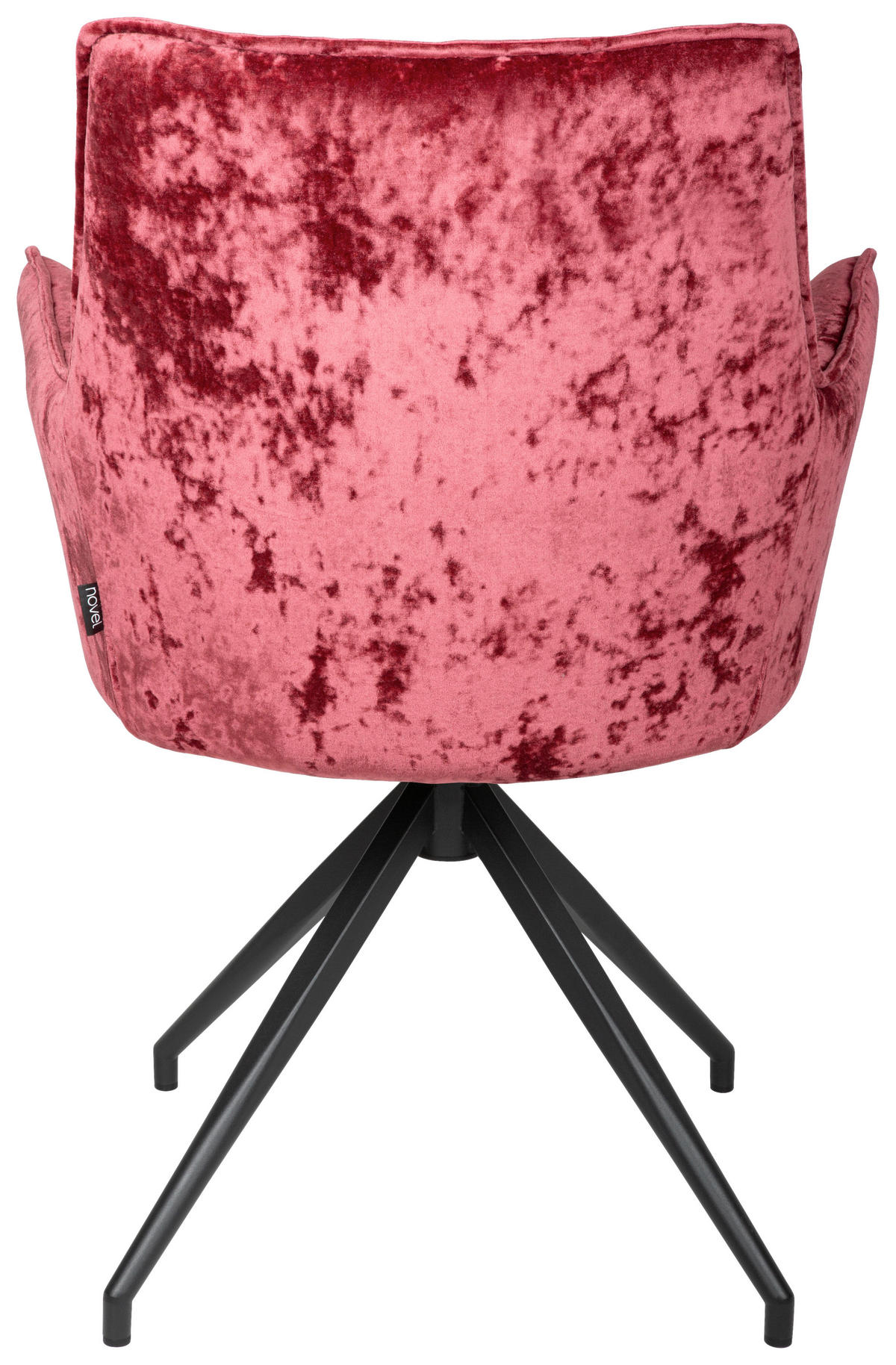 ARMLEHNSTUHL  in Eisen Samt  - Beere/Schwarz, Design, Textil/Metall (59/89,5/63cm) - Novel