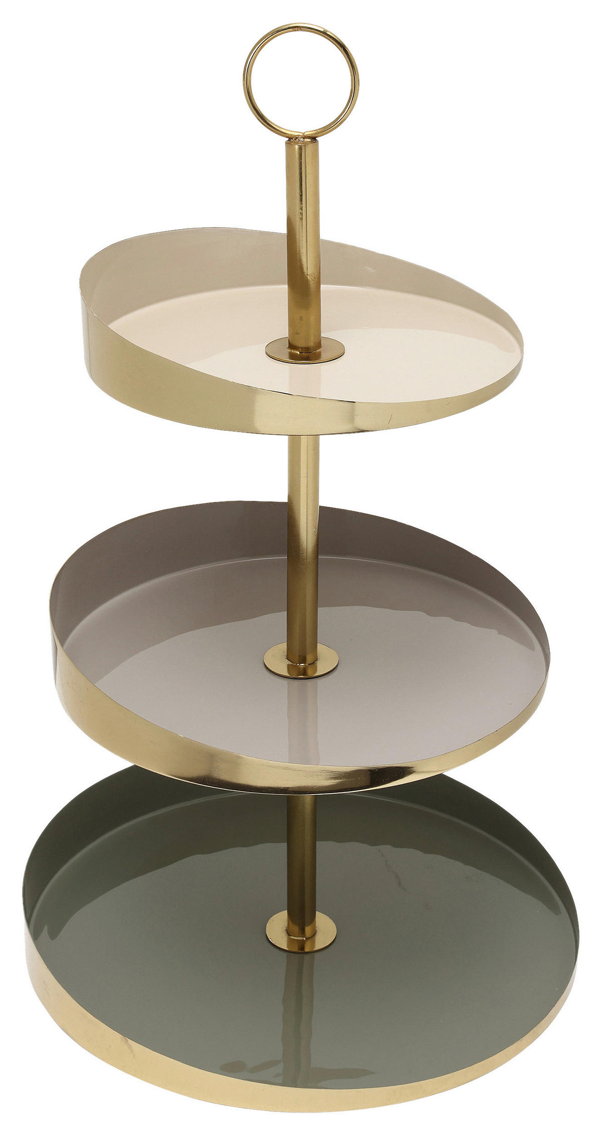 ETAGERE 3-stöckig - Champagner/Goldfarben, Trend, Metall (36/60cm) - Kayoom