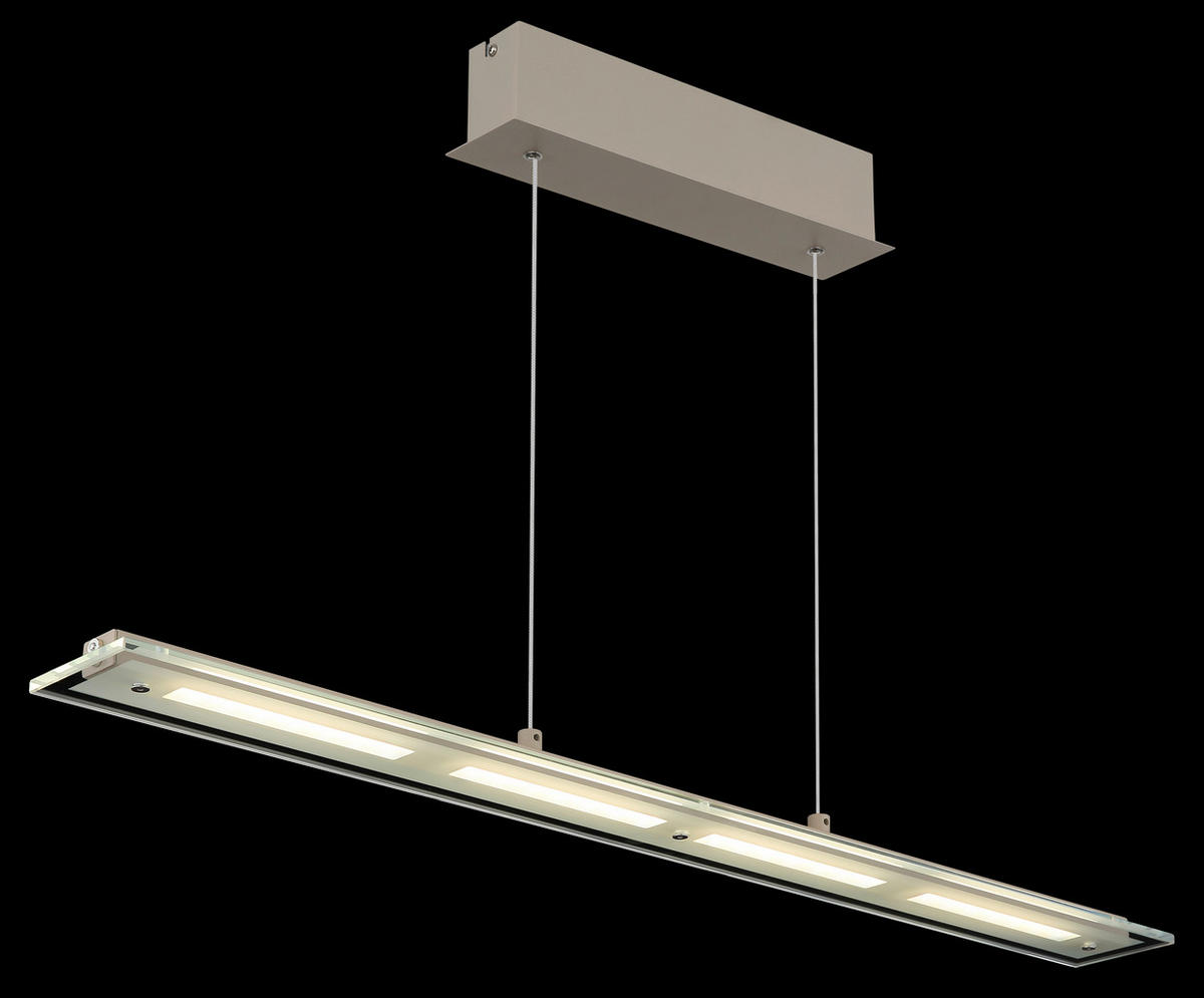 LED-HÄNGELEUCHTE Novak 88/9/150 cm  - Sandfarben/Klar, Design, Glas/Kunststoff (88/9/150cm) - Globo
