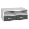 MEDIABÄNK i grafitfärgad, vit  - vit/aluminiumfärg, Klassisk, trämaterial/plast (92/38/58cm) - Carryhome