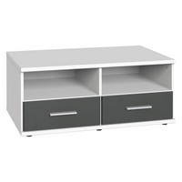 MEDIABÄNK i grafitfärgad, vit  - vit/aluminiumfärg, Klassisk, trämaterial/plast (92/38/58cm) - Carryhome