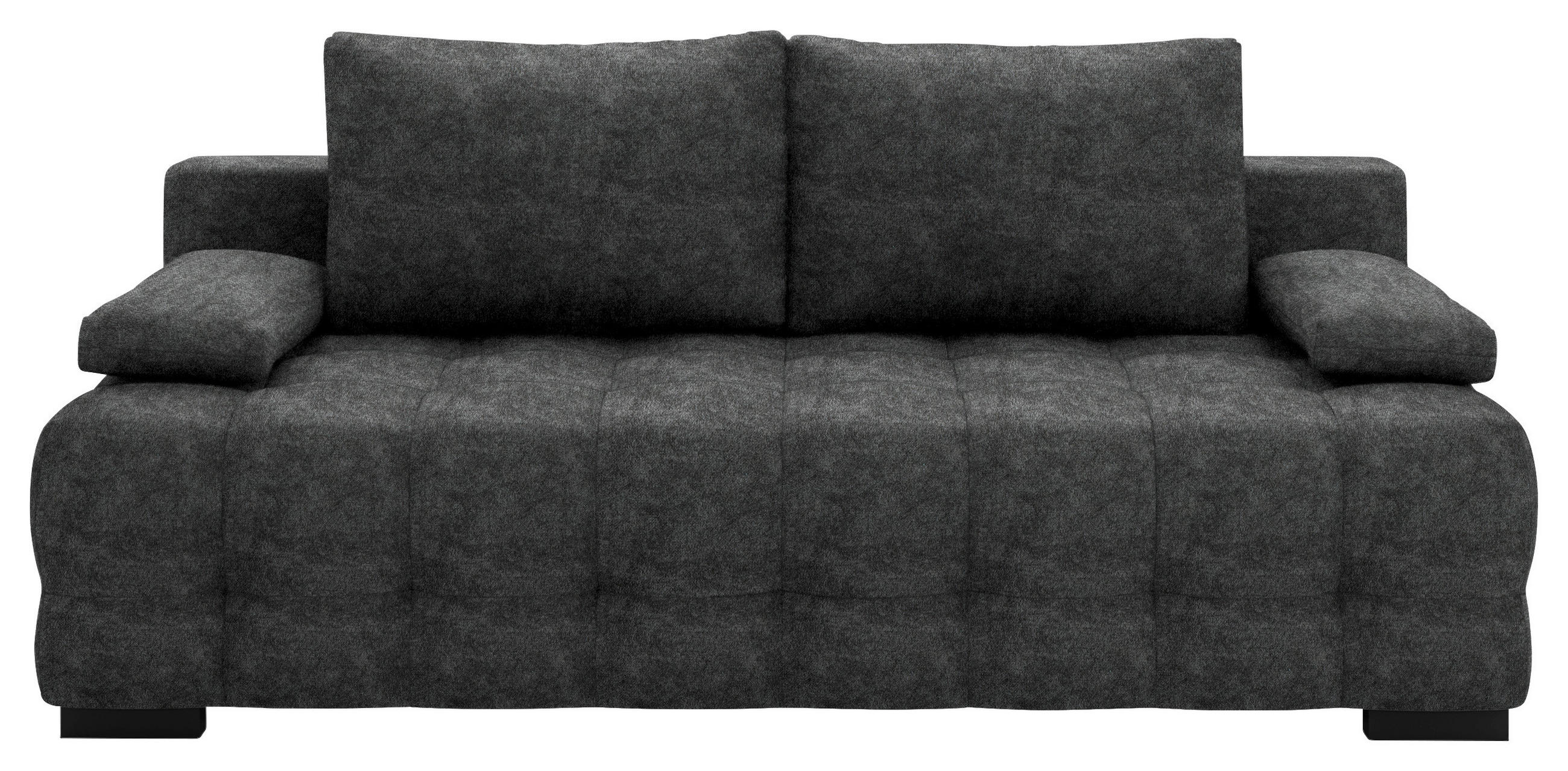 SCHLAFSOFA in Velours Grau  - Schwarz/Grau, KONVENTIONELL, Kunststoff/Textil (209/96/100cm) - Stylife