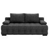 SCHLAFSOFA in Velours Grau  - Schwarz/Grau, KONVENTIONELL, Kunststoff/Textil (209/96/100cm) - Stylife