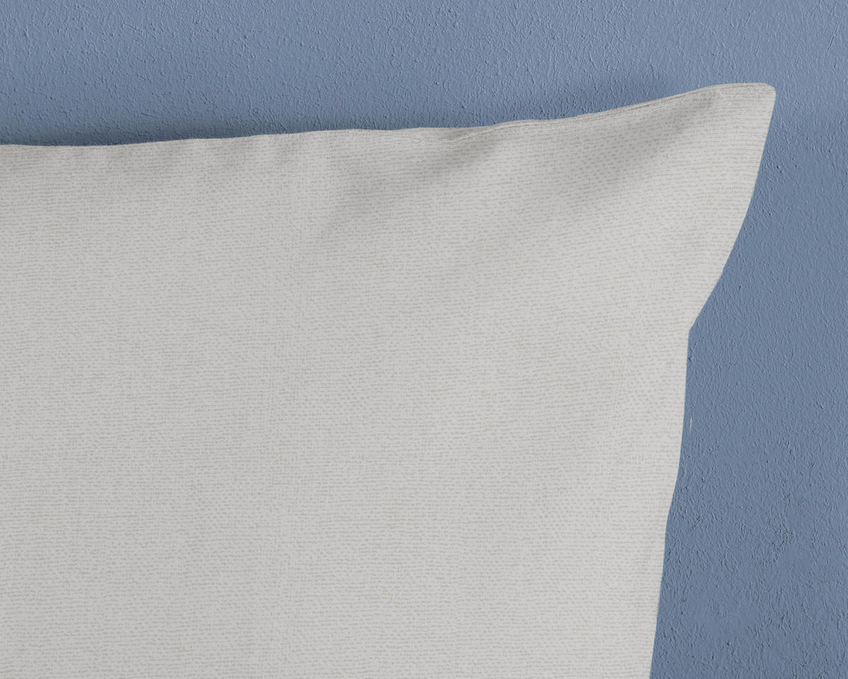 WENDEBETTWÄSCHE 2-teilig Good Morning Renforcé 140/200 cm  - Perlmutt/Blaugrau, Basics, Textil (140/200cm)