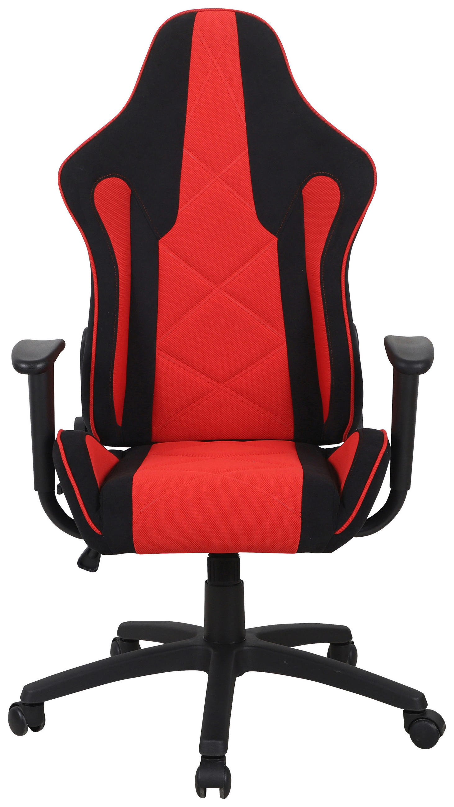 GAMING STOL umetna masa, tekstil rdeča, črna - rdeča/črna, Design, umetna masa/tekstil (64/120-130/51cm) - Novel