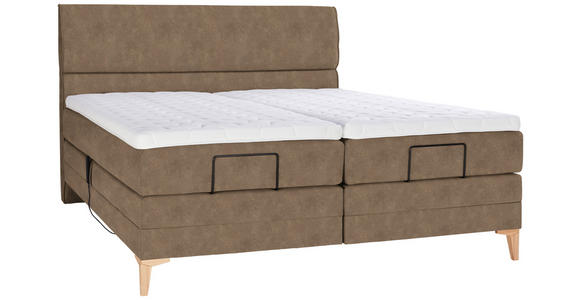 BOXSPRINGBETT 200/200 cm  in Braun  - Eichefarben/Braun, KONVENTIONELL, Holz/Textil (200/200cm) - Voleo