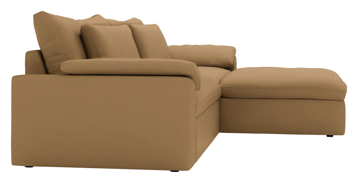 ECKSOFA  Chenille Cognac  - Cognac/Schwarz, Modern, Kunststoff/Textil (306/198cm) - Carryhome