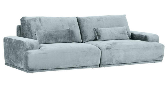 BIGSOFA Chenille Hellblau - Schwarz/Hellblau, KONVENTIONELL, Kunststoff/Textil (282/73/115cm) - Carryhome