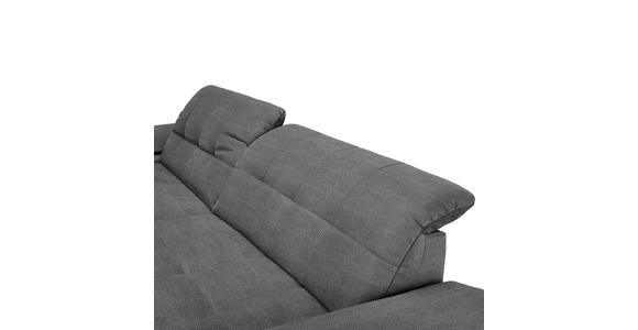 ECKSOFA in Mikrofaser Dunkelgrau  - Chromfarben/Dunkelgrau, Design, Textil/Metall (180/265cm) - Carryhome