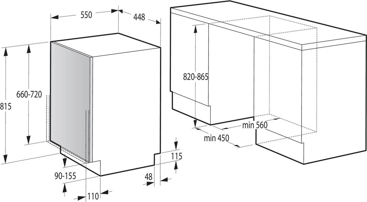 GESCHIRRSPÜLER GV583C10  - Weiß, Basics, Metall (44,8/81,5/55cm) - Gorenje