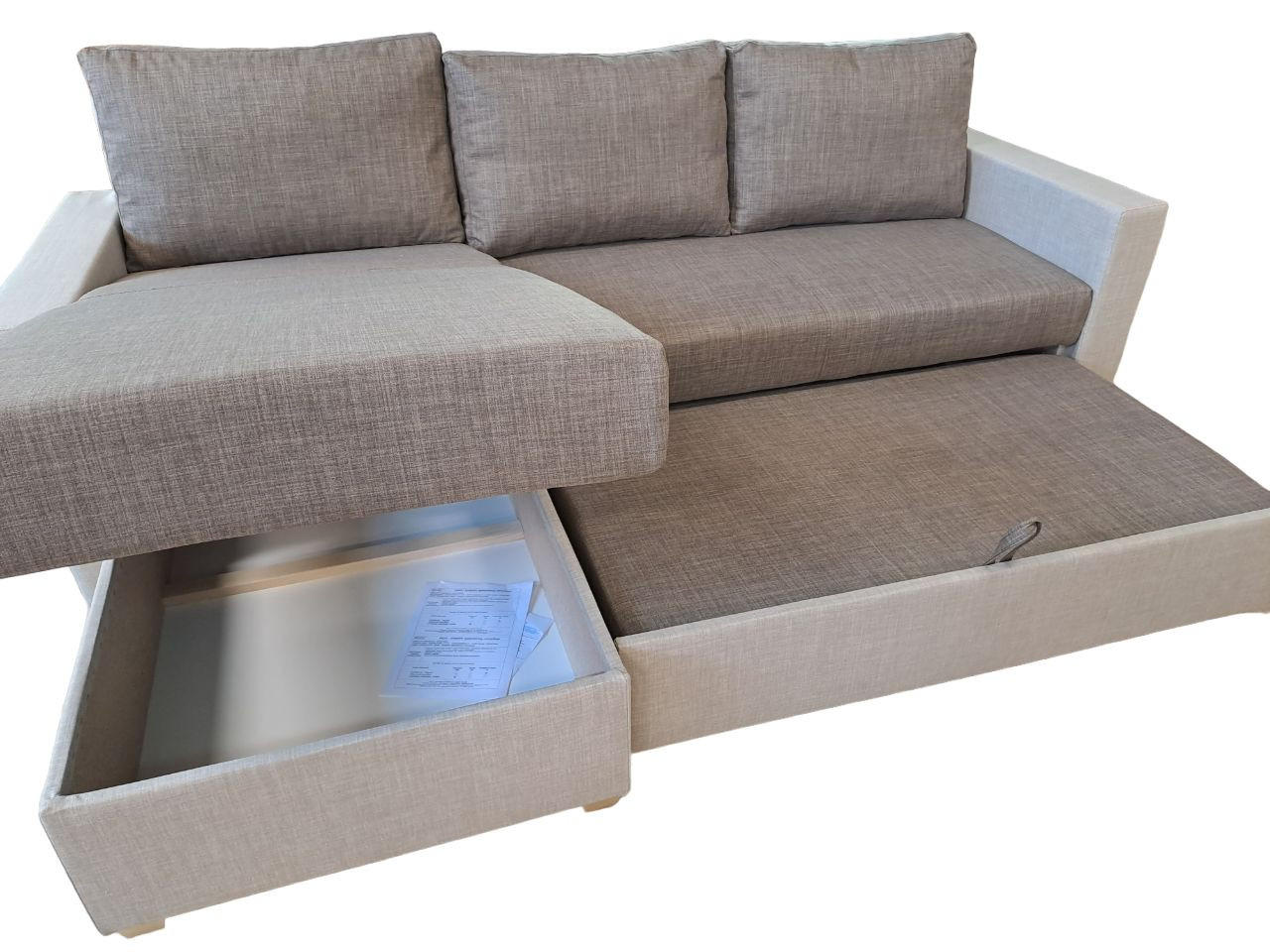 SJEDEĆA GARNITURA drvni materijal, drvo bež, smeđa - boje hrasta/bež, Design, drvni materijal/drvo (155/230cm) - Xora