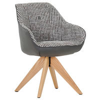 ŽIDLE S PODRUČKAMI, žinylka, vzhled kůže, šedá, bílá, barvy dubu - šedá/bílá, Konvenční, dřevo/textil (60/83/65cm) - Novel