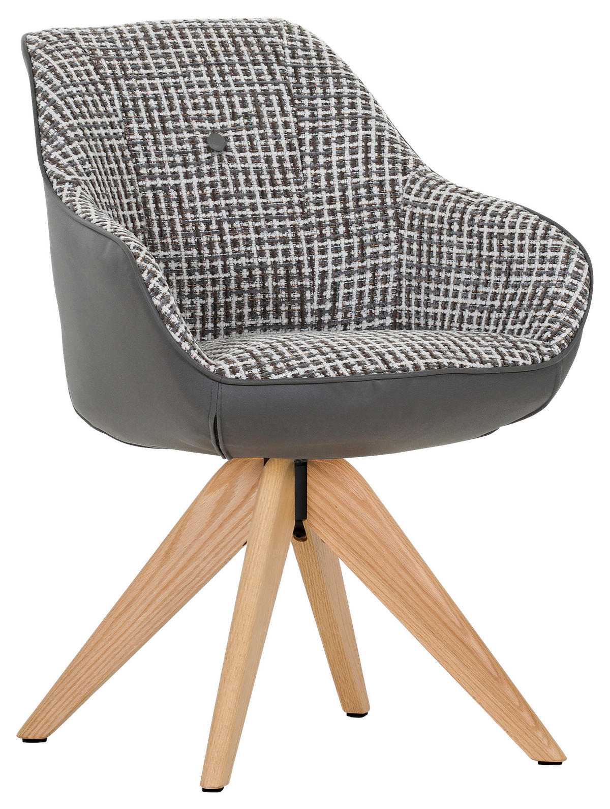 ŽIDLE S PODRUČKAMI, žinylka, vzhled kůže, šedá, bílá, barvy dubu - šedá/bílá, Konvenční, dřevo/textil (60/83/65cm) - Novel