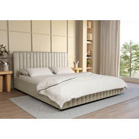 POLSTERBETT 180/200 cm,  in Beige, Lattenrost, Bettkasten,  - Beige/Schwarz, Design, Holz/Kunststoff (180/200cm) - Boxxx