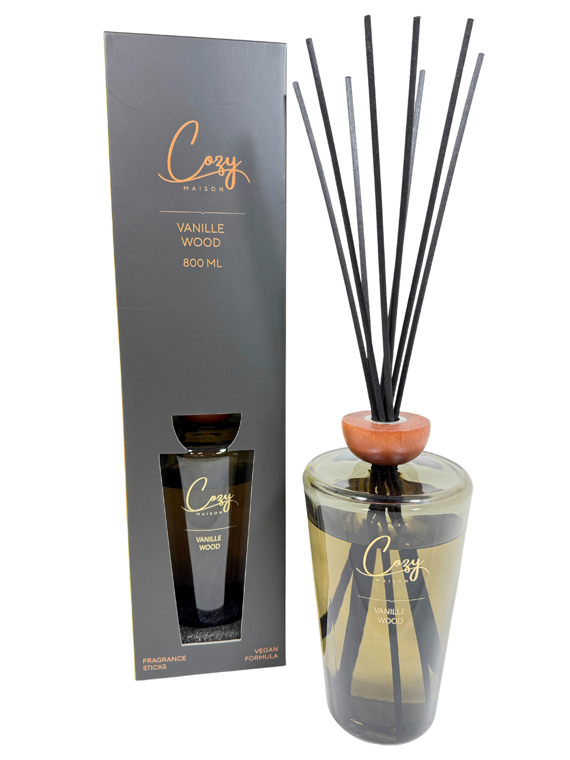 DIFUZER  800 ml  - prozirna/crna, Osnovno, staklo/drvo (800ml)