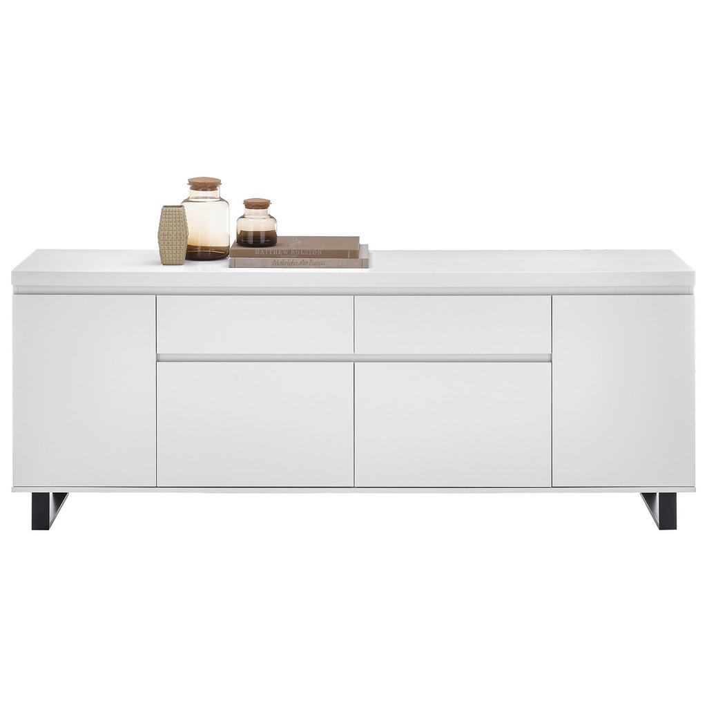 Thumbnail - Xxxl Sideboard Austin, Schwarz, Weiß, Holzwerkstoff, 2 Fächer, 2 Schubladen, 191x74x40 cm, stehend, Wohnzimmer, Kommoden...