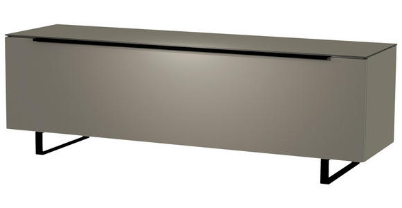 LOWBOARD Grau, Schwarz  - Schwarz/Grau, Design, Glas/Holzwerkstoff (160/51/45cm) - Moderano