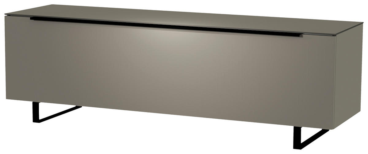LOWBOARD Grau, Schwarz  160/51/45 cm  - Schwarz/Grau, Design, Glas/Holzwerkstoff (160/51/45cm) - Moderano