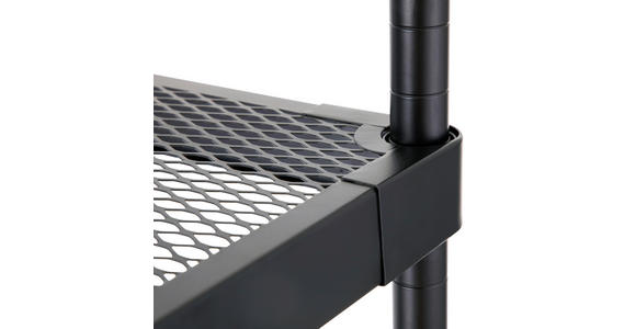 REGAL  75/150/32 cm Schwarz  - Schwarz, Basics, Kunststoff/Metall (75/150/32cm) - Carryhome