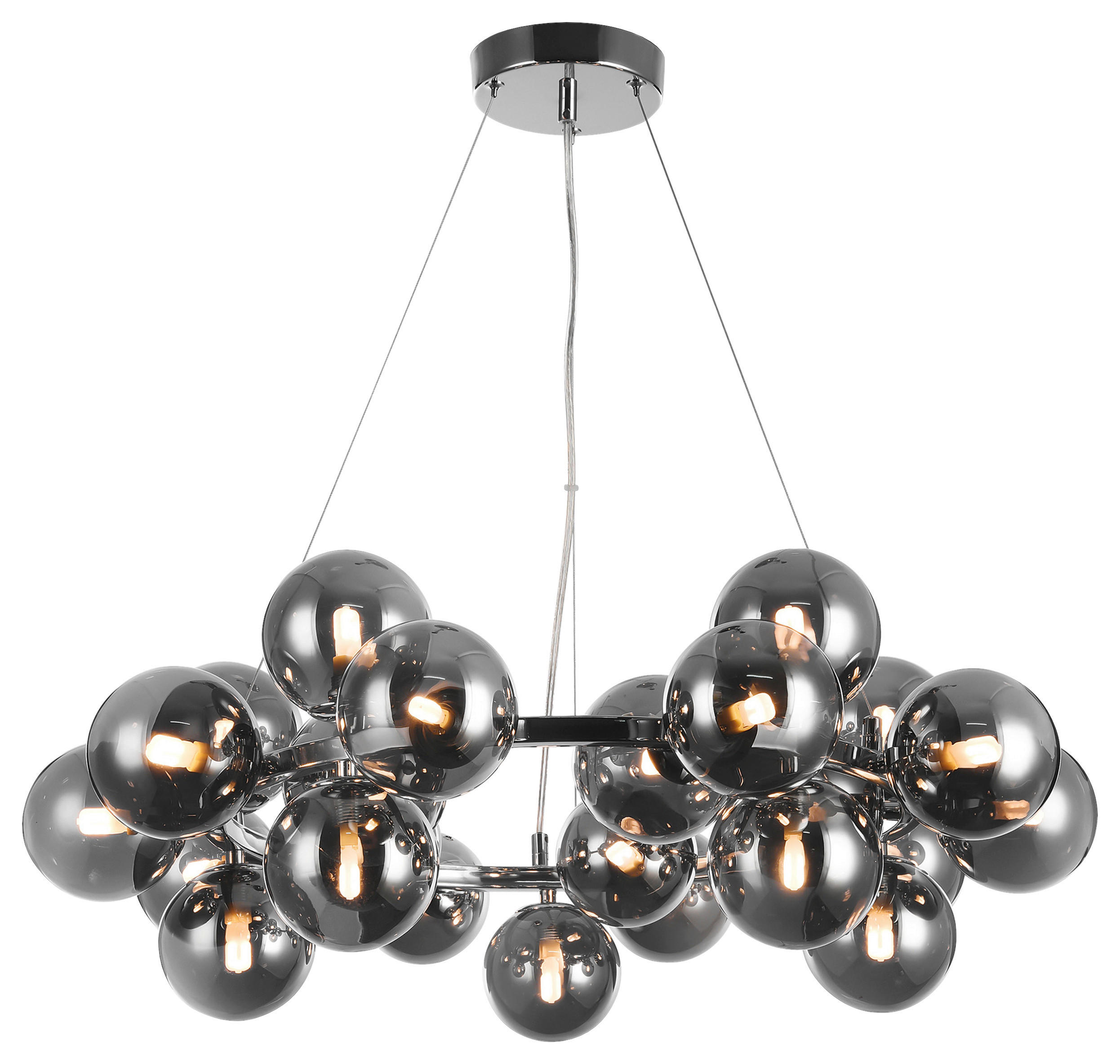 PENDELLEUCHTE 69/23,8 cm  - Chromfarben, Trend, Glas/Metall (69/23,8cm) - MAYTONI