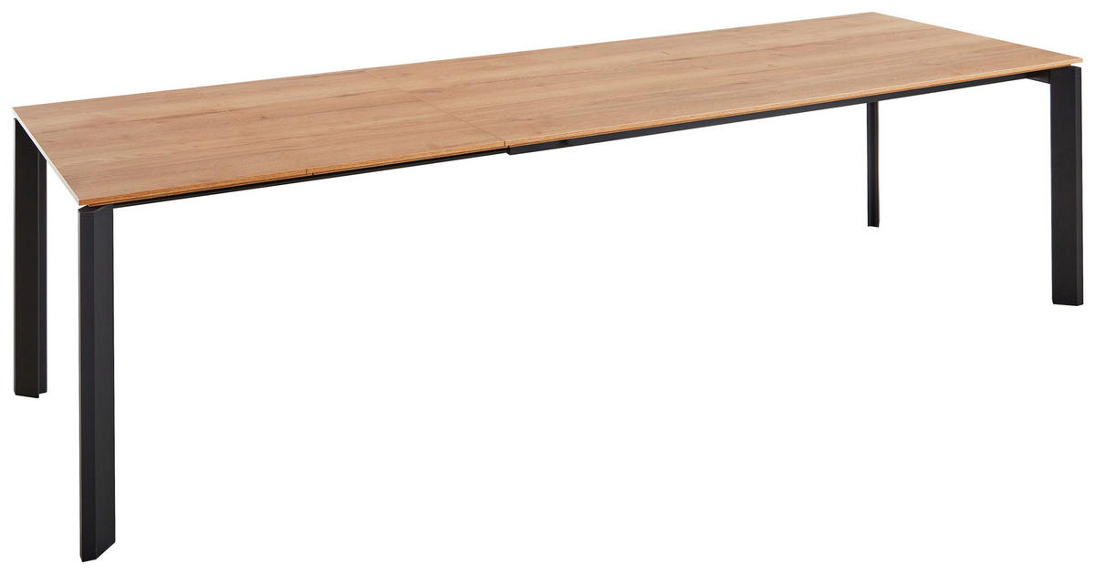 ESSTISCH in Metall, Holzwerkstoff 160-260/95/76 cm  - Eichefarben/Schwarz, Basics, Holzwerkstoff/Metall (160-260/95/76cm) - Celina Home
