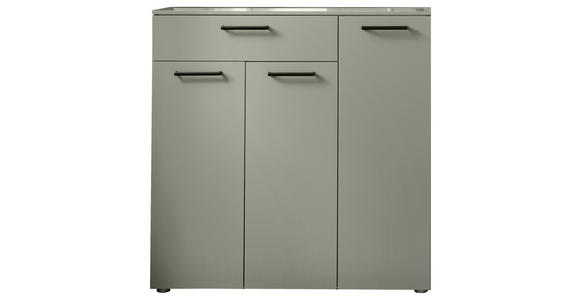 SCHUHSCHRANK 102/100/29 cm - Pastellgrün/Silberfarben, Design, Holzwerkstoff/Kunststoff (102/100/29cm) - Moderano