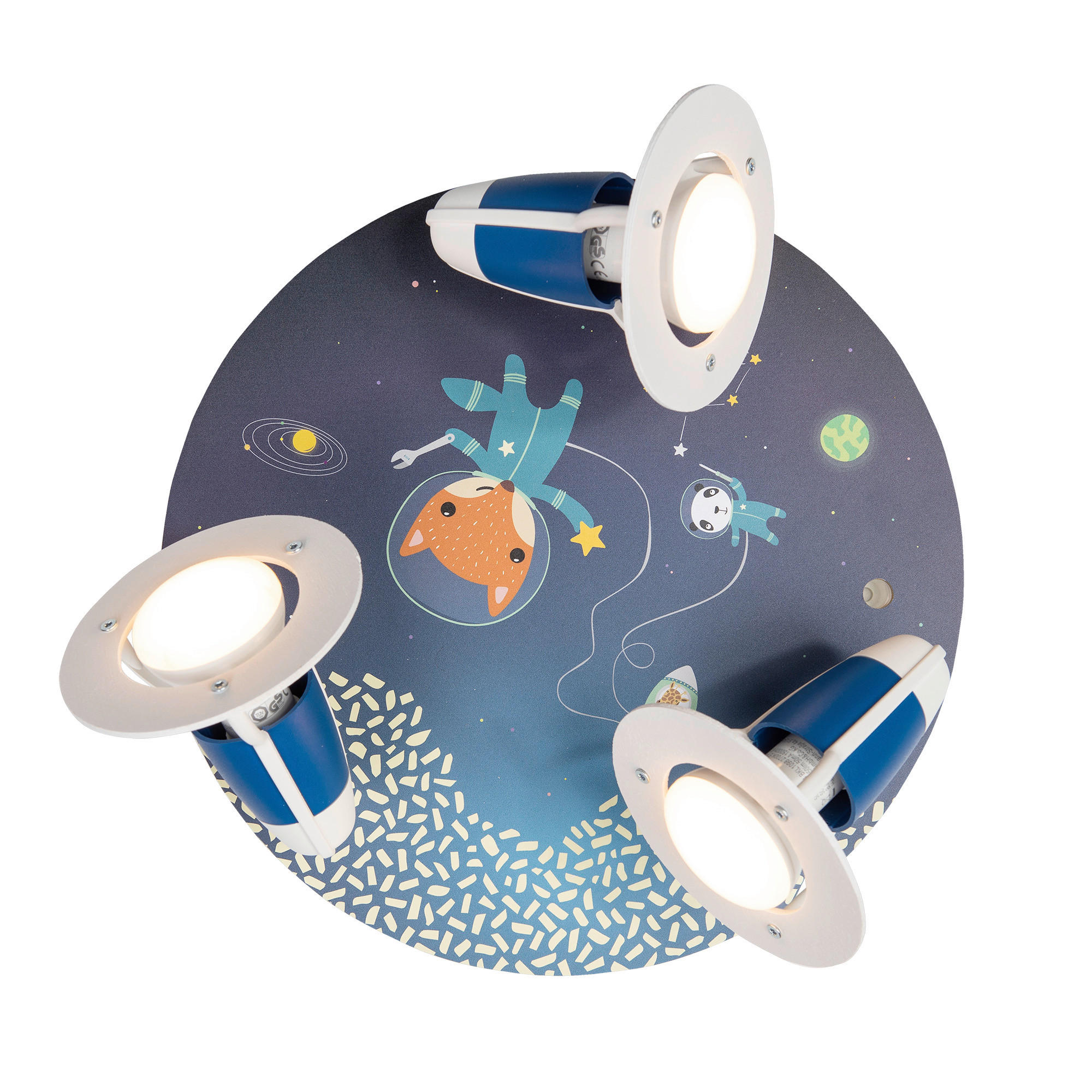 XXXLutz Kinderdeckenleuchte Little Astronaut Blau 20 cm