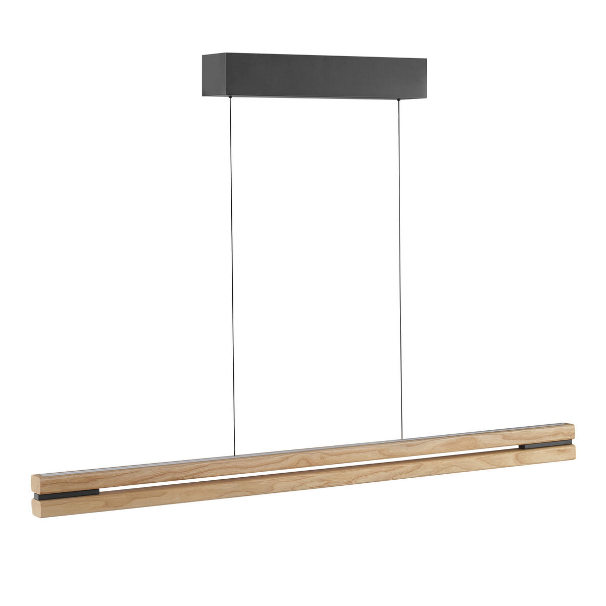 LED-HÄNGELEUCHTE  - Eschefarben/Schwarz, Natur, Holz/Kunststoff (120/150/6,5cm)