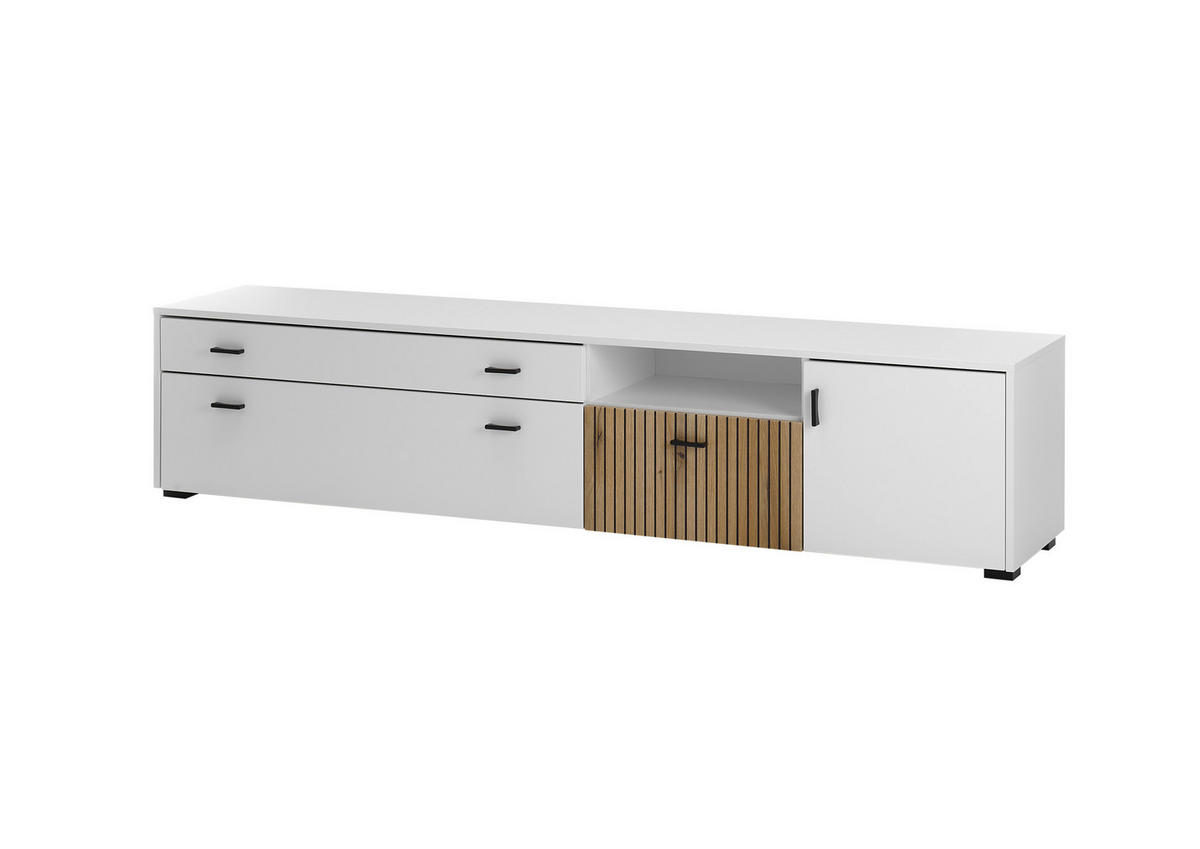 LOWBOARD  in 200/44/42 cm  - Eichefarben/Schwarz, Design, Holzwerkstoff/Kunststoff (200/44/42cm) - MID.YOU