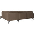 ECKSOFA in Flachgewebe, Struktur Braun  - Anthrazit/Braun, Design, Textil/Metall (254/230cm) - Ambiente